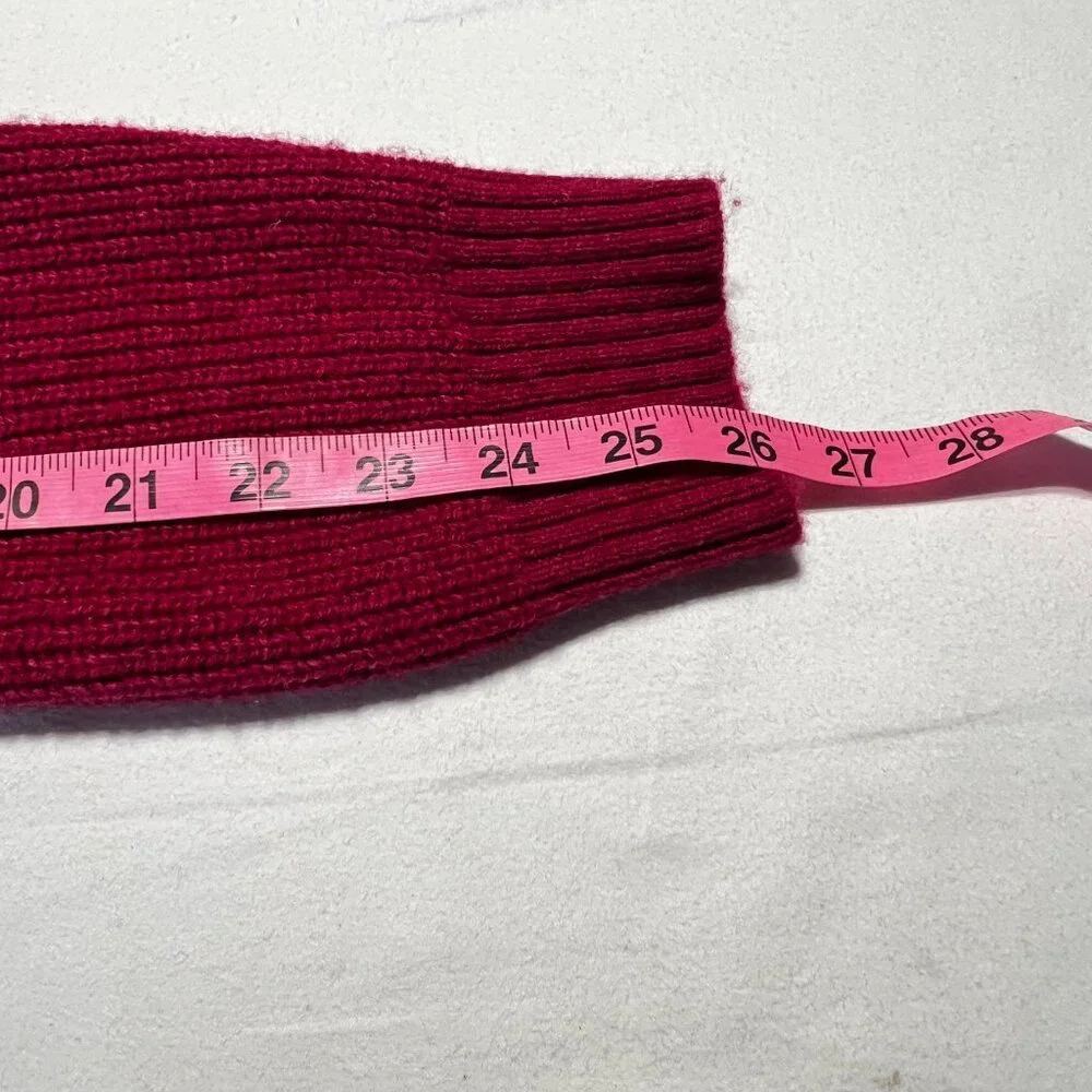 Tahari L Cerise Ribbed Knit | Merino Wool Blend | Cozy Winter Essential - Picture 6 of 8